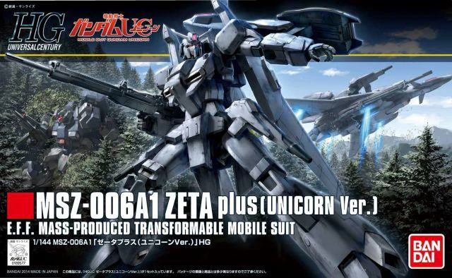 Bandai 182 182 MSZ-006A1 Zeta Plus (Unicorn Ver.) HG Universal Century - 1/144 Scale Model Kit