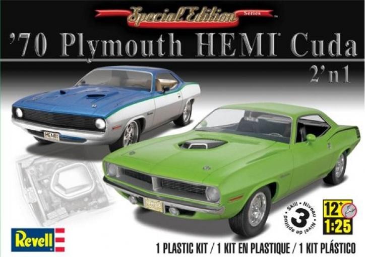 Revell '70 Plymouth HEMI Cuda 2 'n 1 Model Kit - 1/25 Scale