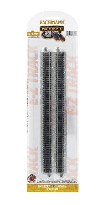 Bachmann E-Z Track System 10" STRAIGHT (N SCALE) NICKEL SILVER