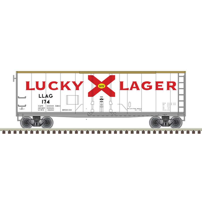 Atlas N Scale TRAINMAN 40' PLUG DOOR BOX CAR LUCKY LAGER #174