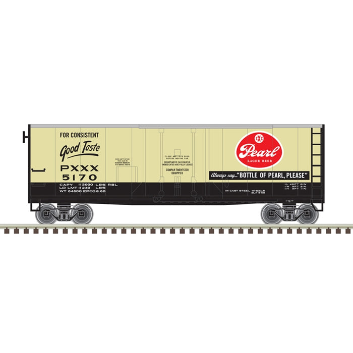 Atlas N Scale TRAINMAN 40' PLUG DOOR BOX CAR PEARL LAGER #5170