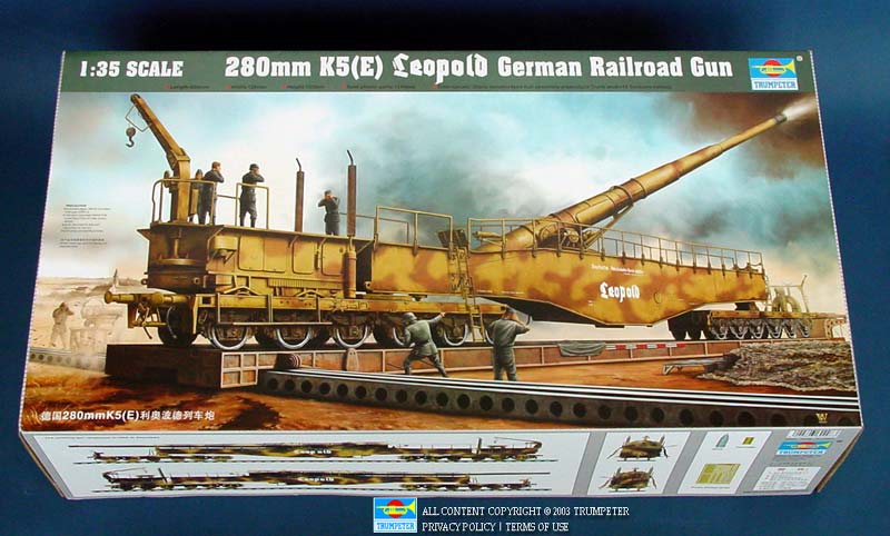 Trumpeter 280mm K5(E) Leopold German Railroad Gun - 1/35 Scale Model Kit