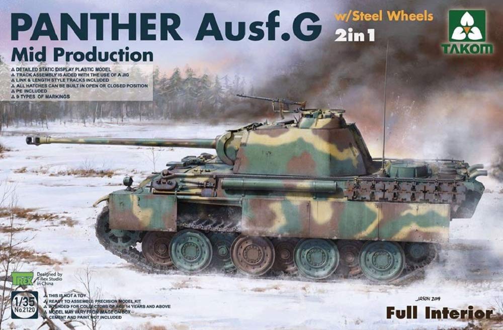 Panther Ausf. G Mid Production w/Steel Wheels Full interior kit - 1/35 Scale Model Kit