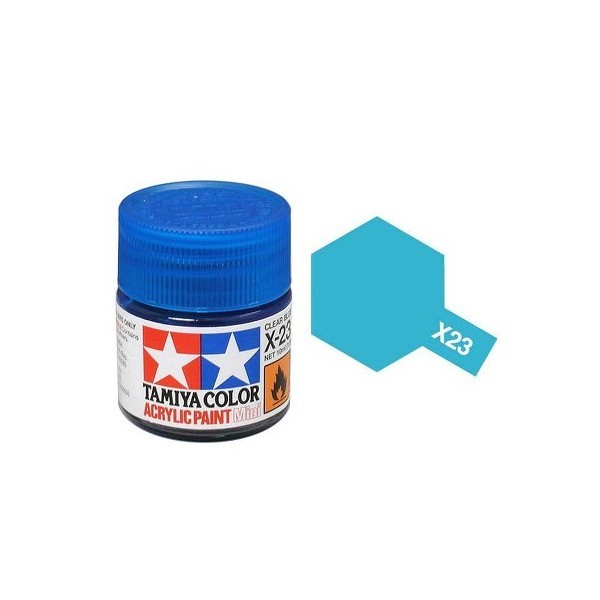 Tamiya Acrylic Mini X-23 Clear Blue - 10ml Jar