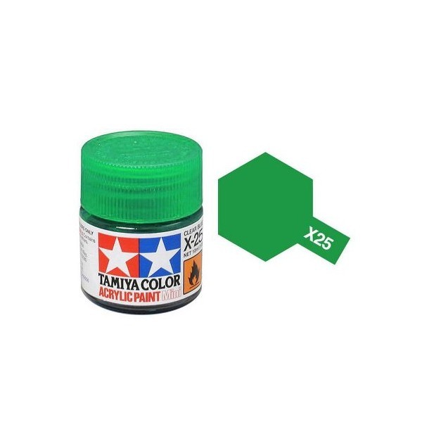 Tamiya Acrylic Mini X-25 Clear Green - 10ml Jar