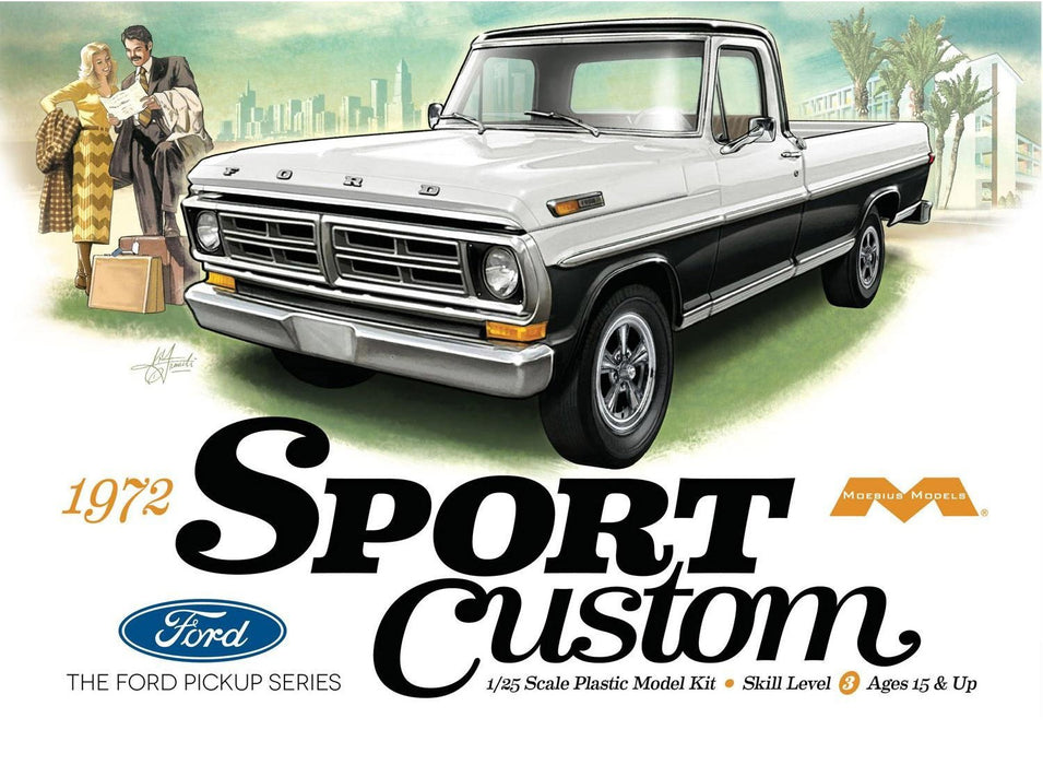 Moebius 1972 Ford F-100 Sport Custom Pickup - 1/25 Scale