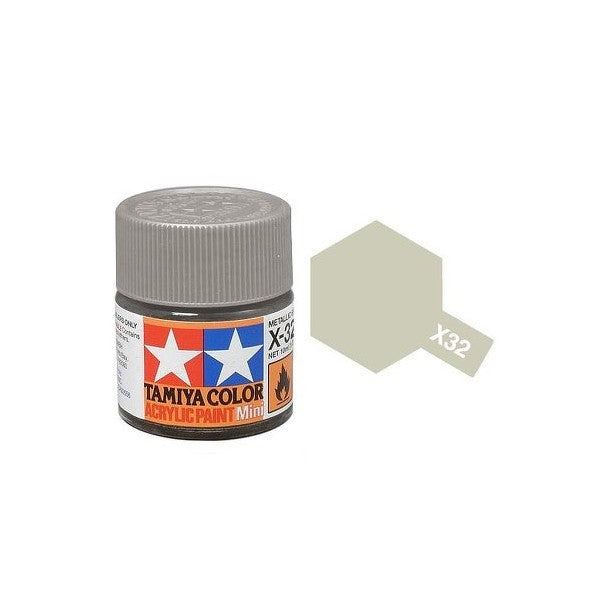 Tamiya Acrylic Mini X-32 Titanium Silver - 10ml Jar