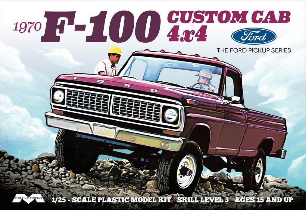 Moebius 1970 Ford F-100 Custom 4x4 Pickup - 1/25