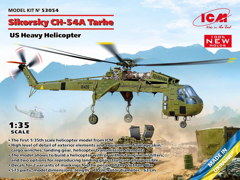 ICM Sikorsky CH-54A Tarhe US Heavy Helicopter -  1/35 Scale Model Kit