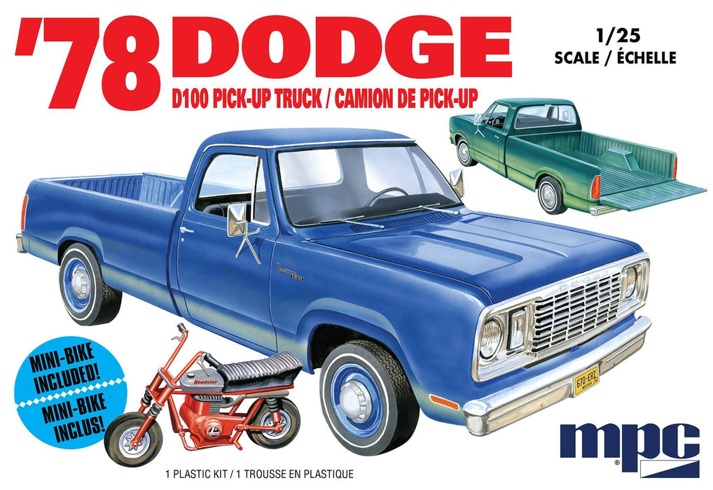 MPC 1978 Dodge D100 Pick-up Model Kit - 1/25 Scale