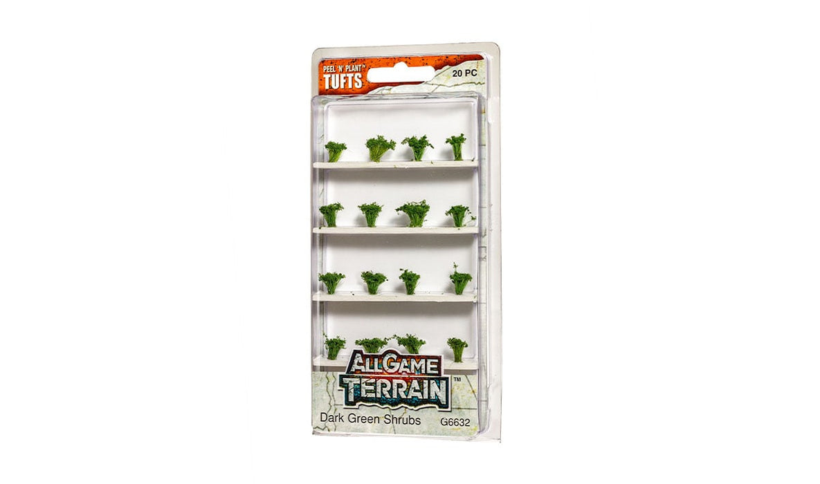 All Game Terrain: Peel 'n' Plant Tufts: Dark Green Shrubs