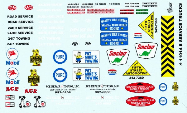 Gofer Racing Gofer Brand Service Trucks Decal Sheet -Revised #11014R (1/25 or 1/24)