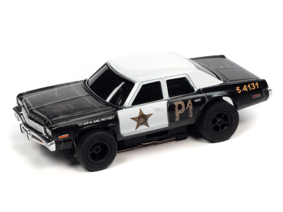 Auto World Xtraction R36 Blues Brothers - Blues Mobile 1974 Dodge Monaco HO Scale Slot Car