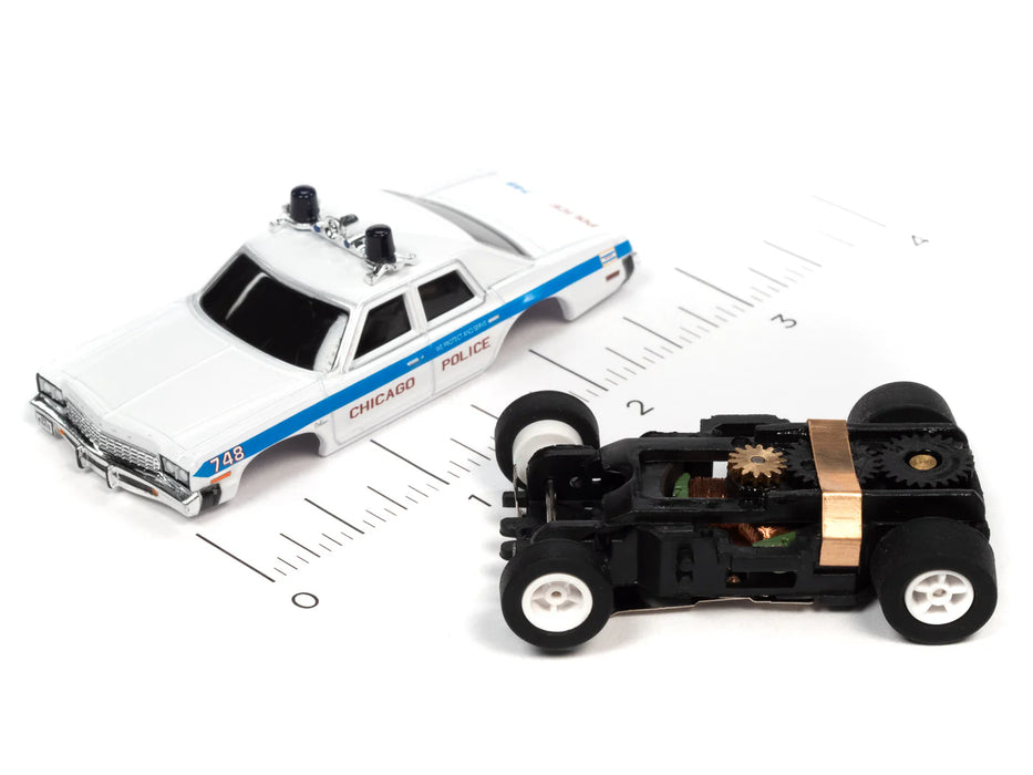 Auto World Xtraction R36 Blues Brothers - Chicago Police 1974 Dodge Monaco HO Scale Slot Car