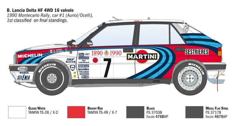 Italeri Lancia Delta HF integrale 16v - 1/12 Scale Model Kit