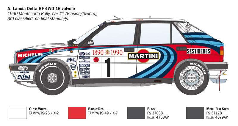 Italeri Lancia Delta HF integrale 16v - 1/12 Scale Model Kit