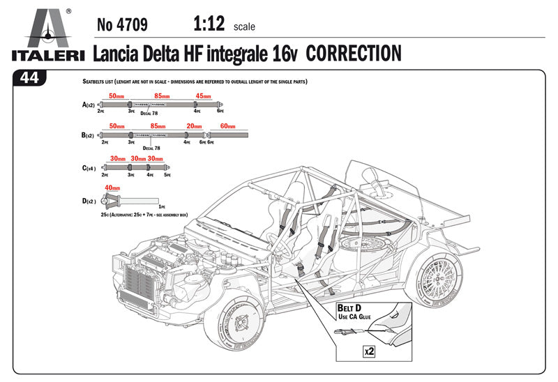 Italeri Lancia Delta HF integrale 16v - 1/12 Scale Model Kit