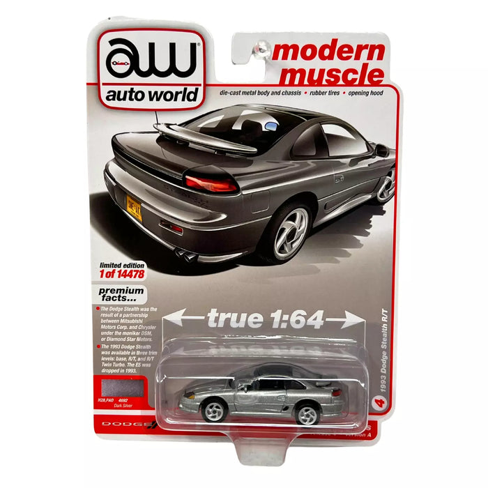 Auto World 1993 Dodge Stealth R/T Dark Silver Premium 2021 Release 4B 1:64 Diecast